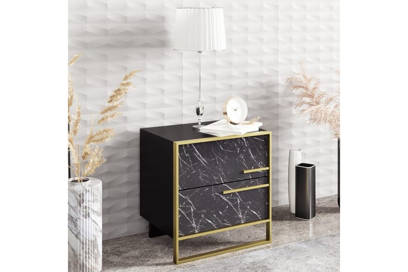 Cofield Nattbord 50 cm - Gull|Svart - Møbler - Bord - Avlastningsbord & sidobord - Sengebord & nattbord