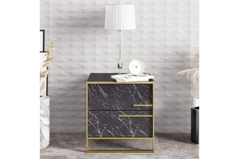Cofield Nattbord 50 cm - Gull|Svart - Møbler - Bord - Avlastningsbord & sidobord - Sengebord & nattbord