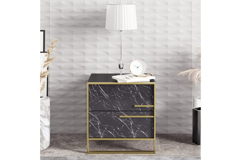 Cofield Nattbord 50 cm - Gull|Svart - Møbler - Bord - Avlastningsbord & sidobord - Sengebord & nattbord