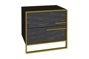 Cofield Nattbord 50 cm - Gull|Svart - Møbler - Bord - Avlastningsbord & sidobord - Sengebord & nattbord