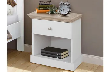 Dareia Nattbord 45 cm - Hvit / Brun - Møbler - Bord - Avlastningsbord & sidobord - Sengebord & nattbord