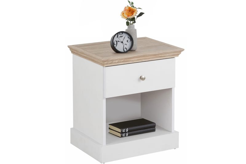 Dareia Nattbord 45 cm - Hvit / Brun - Møbler - Bord - Avlastningsbord & sidobord - Sengebord & nattbord