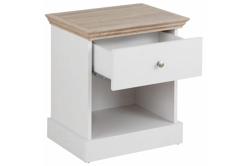 Dareia Nattbord 45 cm - Hvit / Brun - Møbler - Bord - Avlastningsbord & sidobord - Sengebord & nattbord