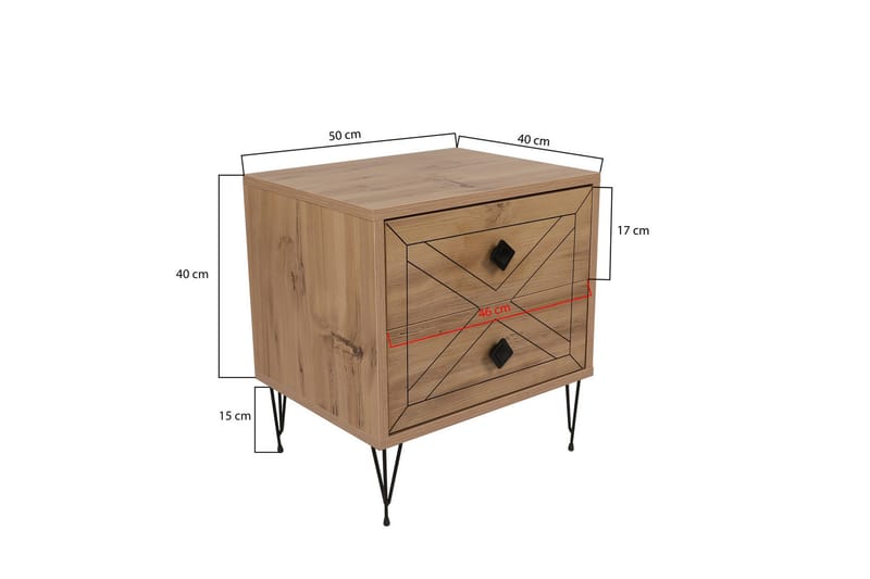 Dasina Nattbord 50 cm - Natur - Møbler - Bord - Avlastningsbord & sidobord - Sengebord & nattbord