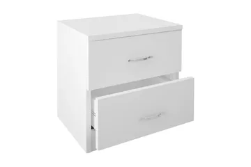 Decorotika Nattbord 40 cm med Oppbevaring 2 Skuffer - Hvit - Møbler - Bord - Avlastningsbord & sidobord - Sengebord & nattbord