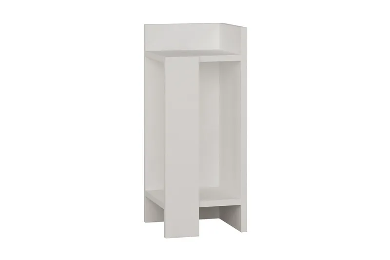 Decorta Nattbord 27 cm med Oppbevaring Hyller + Luker - Hvit - Møbler - Bord - Avlastningsbord & sidobord - Sengebord & nattbord