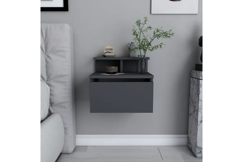 Desgrar Nattbord 39,8x35 cm - Antrasitt - Møbler - Bord - Avlastningsbord & sidobord - Sengebord & nattbord