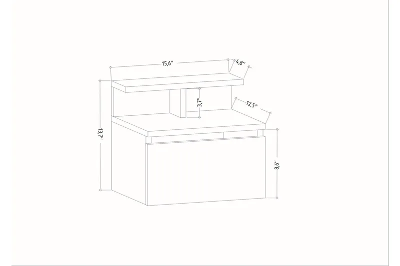 Desgrar Nattbord 39,8x35 cm - Antrasitt - Møbler - Bord - Avlastningsbord & sidobord - Sengebord & nattbord