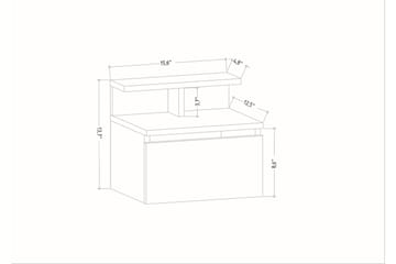 Desgrar Nattbord 39,8x35 cm - Brun - Møbler - Bord - Avlastningsbord & sidobord - Sengebord & nattbord