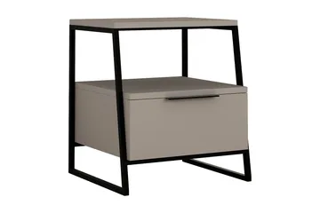 Desgrar Nattbord 45x50 cm i Tre med Skuffer og Oppbevaring - Mokkabeige - Møbler - Bord - Avlastningsbord & sidobord - Sengebord & nattbord