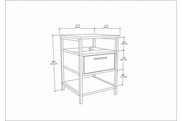 Desgrar Nattbord 45x61,8 cm - Svart - Møbler - Bord - Avlastningsbord & sidobord - Sengebord & nattbord