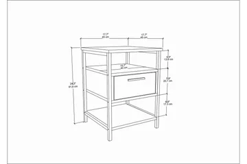 Desgrar Nattbord 45x61,8 cm - Svart - Møbler - Bord - Avlastningsbord & sidobord - Sengebord & nattbord