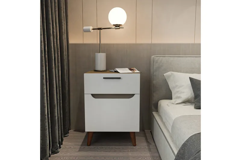 Desgrar Nattbord 45x63 cm - Hvit - Møbler - Bord - Avlastningsbord & sidobord - Sengebord & nattbord