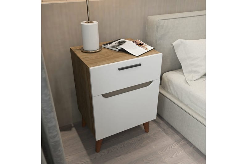 Desgrar Nattbord 45x63 cm - Hvit - Møbler - Bord - Avlastningsbord & sidobord - Sengebord & nattbord