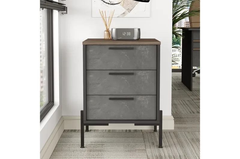 Desgrar Nattbord 54 cm - Brun/Betonggrå/Antrasitt - Møbler - Bord - Avlastningsbord & sidobord - Sengebord & nattbord