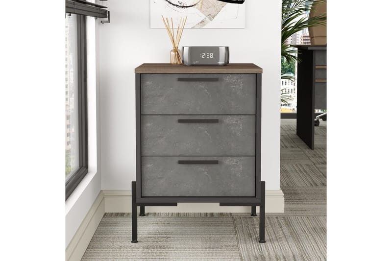 Desgrar Nattbord 54 cm - Brun/Betonggrå/Antrasitt - Møbler - Bord - Avlastningsbord & sidobord - Sengebord & nattbord