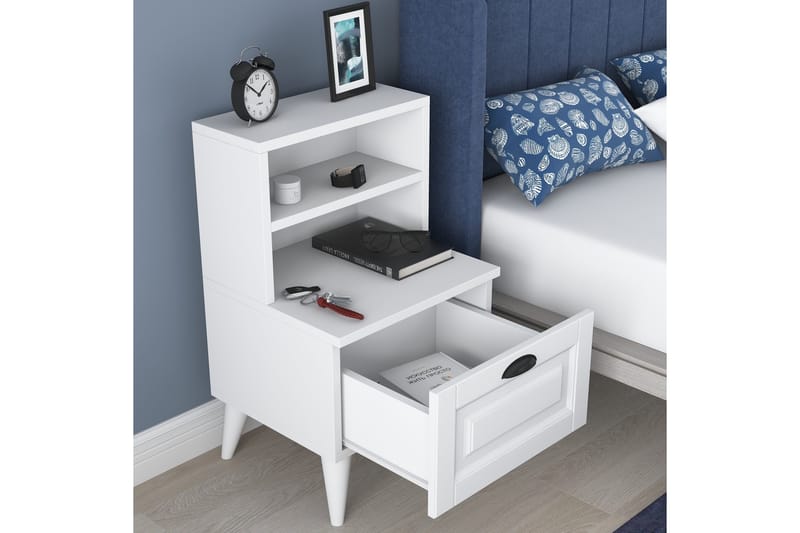 Eladia Nattbord 45 cm - Hvit - Møbler - Bord - Avlastningsbord & sidobord - Sengebord & nattbord