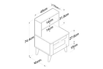 Eladia Nattbord 45 cm - Hvit - Møbler - Bord - Avlastningsbord & sidobord - Sengebord & nattbord