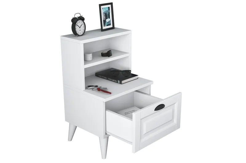 Eladia Nattbord 45 cm - Hvit - Møbler - Bord - Avlastningsbord & sidobord - Sengebord & nattbord