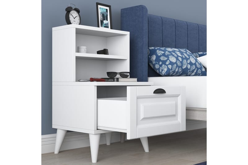 Eladia Nattbord 45 cm - Hvit - Møbler - Bord - Avlastningsbord & sidobord - Sengebord & nattbord