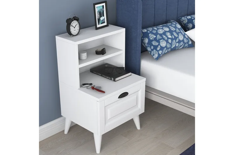 Eladia Nattbord 45 cm - Hvit - Møbler - Bord - Avlastningsbord & sidobord - Sengebord & nattbord