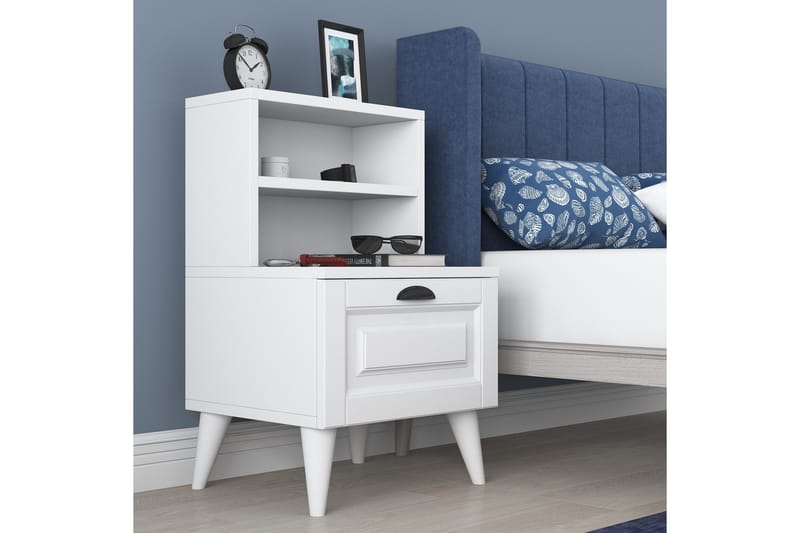 Eladia Nattbord 45 cm - Hvit - Møbler - Bord - Avlastningsbord & sidobord - Sengebord & nattbord