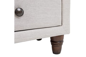 Emilia Nattbord med Oppbevaring og Skuffer i Stoff med Trebein - Beige - Møbler - Bord - Avlastningsbord & sidobord - Sengebord & nattbord