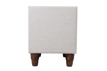 Emilia Nattbord med Oppbevaring og Skuffer i Stoff med Trebein - Beige - Møbler - Bord - Avlastningsbord & sidobord - Sengebord & nattbord