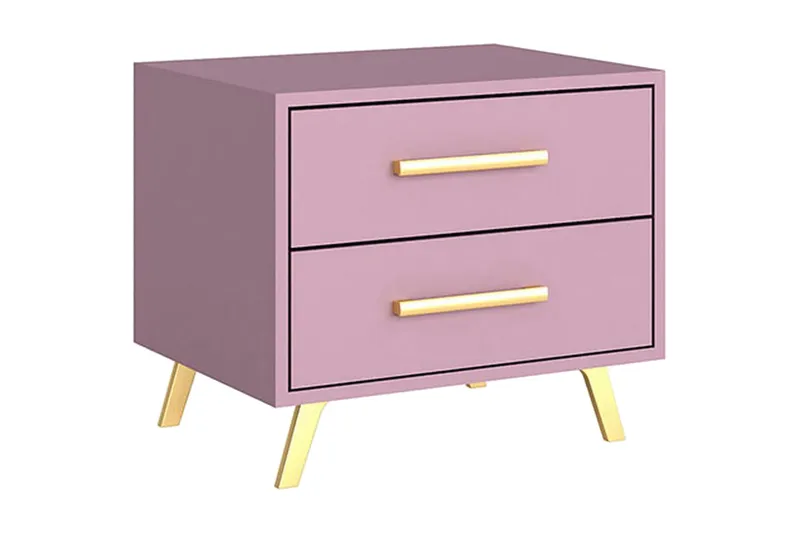 Escaldes Nattbord 54 cm, Matt Lilla/Gull