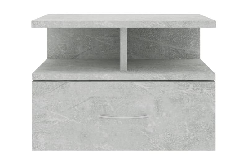 Flytende nattbord 2 stk betonggrå 40x31x27 cm sponplate - Grå - Sengebord & nattbord