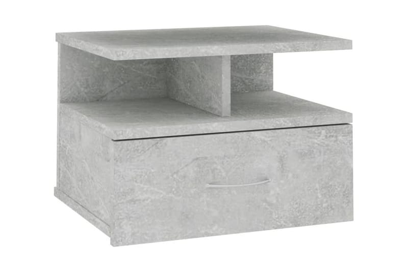 Flytende nattbord 2 stk betonggrå 40x31x27 cm sponplate - Grå - Sengebord & nattbord