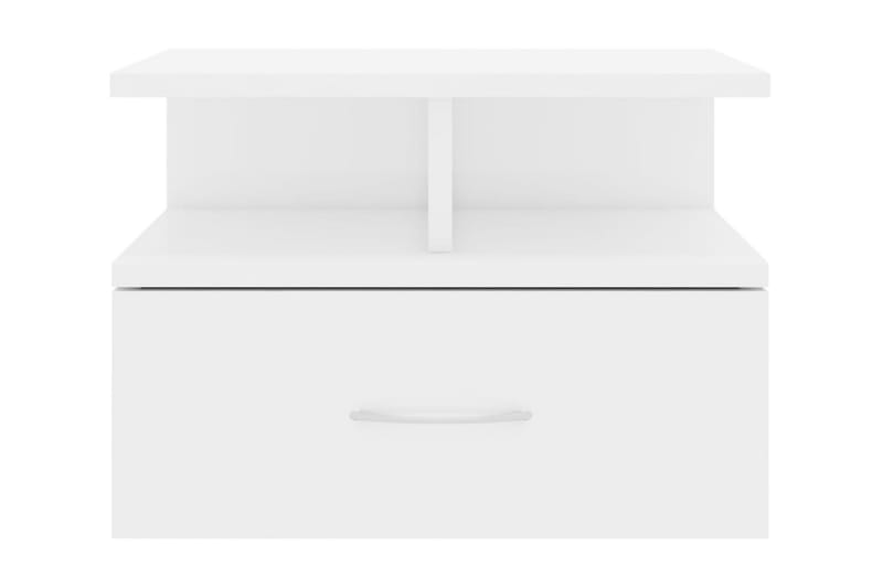 Flytende nattbord høyglans hvit 40x31x27 cm sponplate - Hvit - Sengebord & nattbord