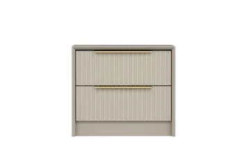 Fruitland Nattbord 53 cm i Tre med Lys Treeffekt med Oppbevaring og Skuffer - Beige - Møbler - Bord - Avlastningsbord & sidobord - Sengebord & nattbord