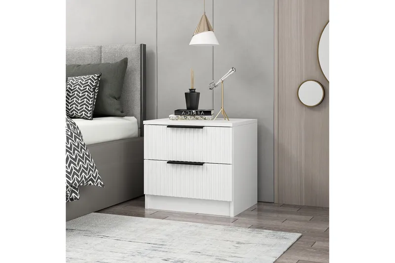 Fruitland Nattbord 54 cm - Hvit - Møbler - Bord - Avlastningsbord & sidobord - Sengebord & nattbord