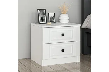 Fruitland Nattbord 54 cm i Tre med Oppbevaring og Skuffer - Hvit - Møbler - Bord - Avlastningsbord & sidobord - Sengebord & nattbord
