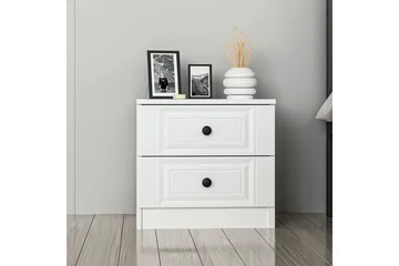 Fruitland Nattbord 54 cm i Tre med Oppbevaring og Skuffer - Hvit - Møbler - Bord - Avlastningsbord & sidobord - Sengebord & nattbord