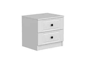 Fruitland Nattbord 54 cm i Tre med Oppbevaring og Skuffer - Hvit - Møbler - Bord - Avlastningsbord & sidobord - Sengebord & nattbord