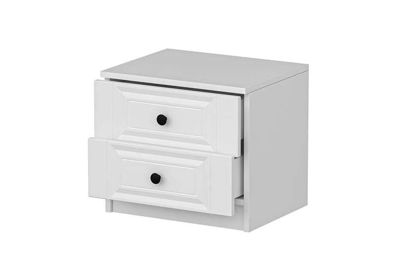 Fruitland Nattbord 54 cm i Tre med Oppbevaring og Skuffer - Hvit - Møbler - Bord - Avlastningsbord & sidobord - Sengebord & nattbord
