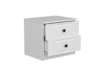 Fruitland Nattbord 54 cm i Tre med Oppbevaring og Skuffer - Hvit - Møbler - Bord - Avlastningsbord & sidobord - Sengebord & nattbord