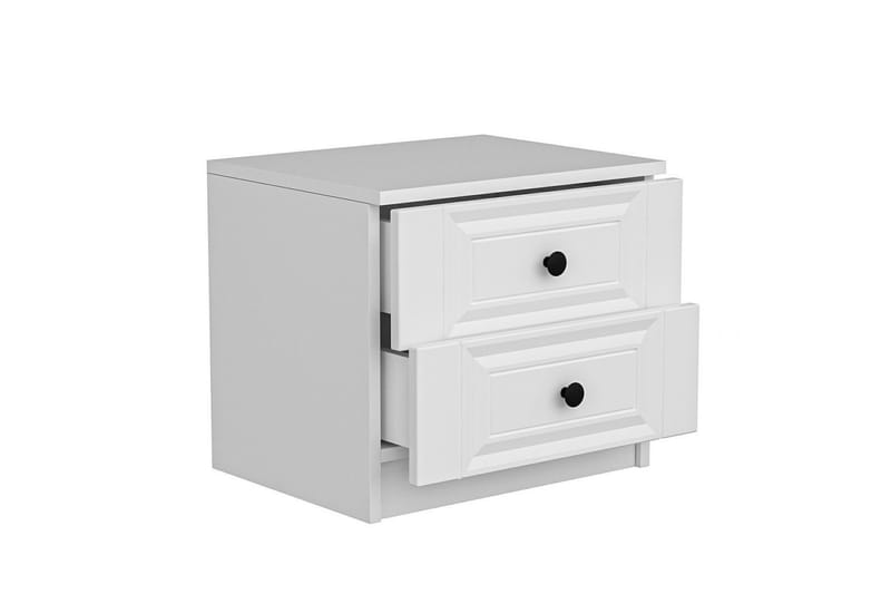 Fruitland Nattbord 54 cm i Tre med Oppbevaring og Skuffer - Hvit - Møbler - Bord - Avlastningsbord & sidobord - Sengebord & nattbord