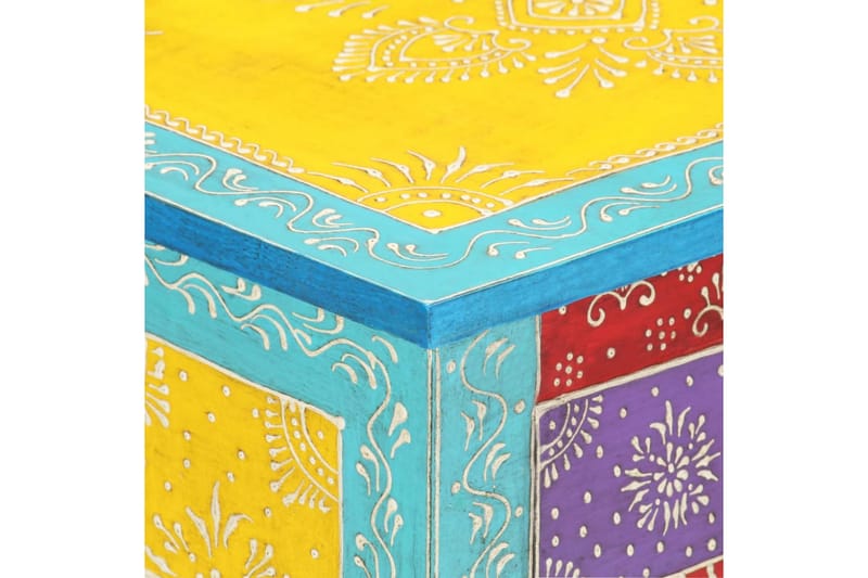 Håndmalt nattbord 40x30x50 cm heltre mango - Flerfarget - Sengebord & nattbord