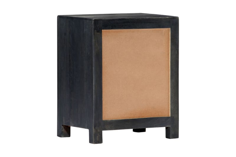Håndskåret nattbord grå 40x30x50 cm heltre mango - Grå - Sengebord & nattbord