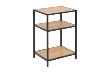 Hasslevik Nattbord 35 cm med Oppbevaring Hyller - Natur/Svart - Møbler - Bord - Avlastningsbord & sidobord - Sengebord & nattbord