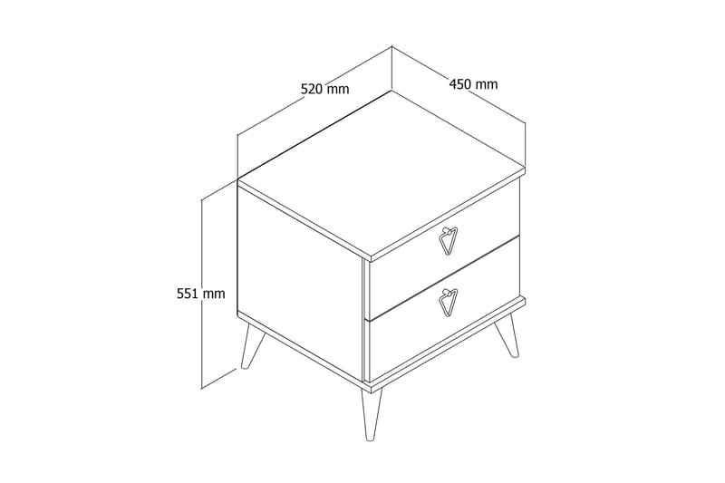 Heibert nattbord 52 cm - Møbler - Bord - Avlastningsbord & sidobord - Sengebord & nattbord