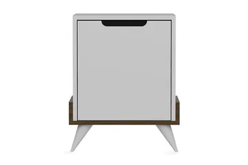 Hejde Nattbord 35 cm med Oppbevaring Skap - Hvit/Brun - Møbler - Bord - Avlastningsbord & sidobord - Sengebord & nattbord