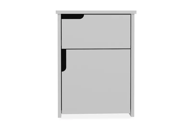 Hejde Nattbord 40 cm med Oppbevaring 2 Skap, Hvit