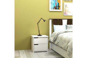 Hejde Nattbord 40 cm med Oppbevaring 2 Skuffer - Hvit - Møbler - Bord - Avlastningsbord & sidobord - Sengebord & nattbord