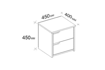 Hejde Nattbord 40 cm med Oppbevaring 2 Skuffer - Hvit - Møbler - Bord - Avlastningsbord & sidobord - Sengebord & nattbord
