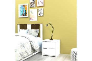 Hejde Nattbord 40 cm med Oppbevaring 2 Skuffer - Hvit - Møbler - Bord - Avlastningsbord & sidobord - Sengebord & nattbord