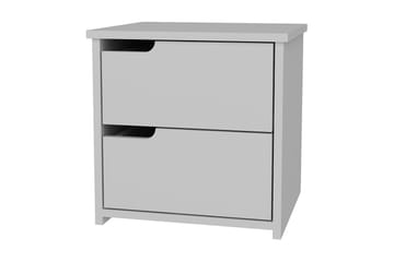 Hejde Nattbord 40 cm med Oppbevaring 2 Skuffer - Hvit - Møbler - Bord - Avlastningsbord & sidobord - Sengebord & nattbord